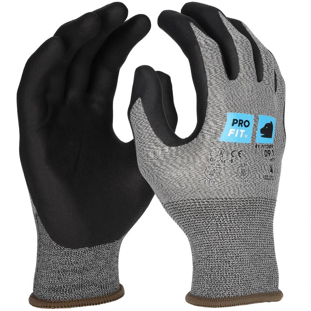 [091-6] Nitril Handschuhe, Nitrilschaum, grau/schwarz (6)