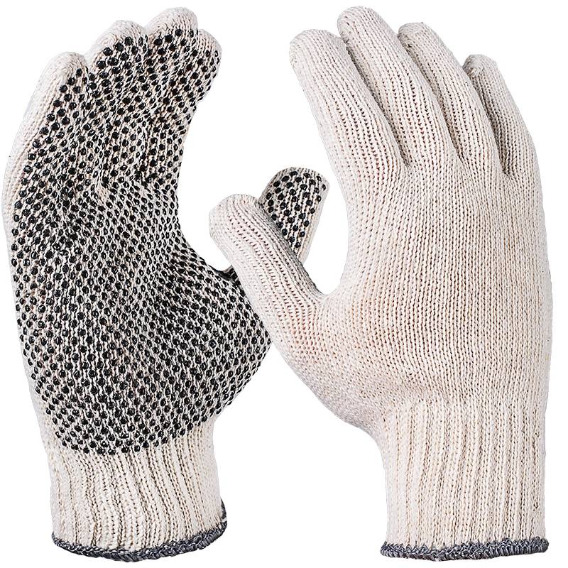 Strickhandschuhe, grob, natur, einseitig Noppen