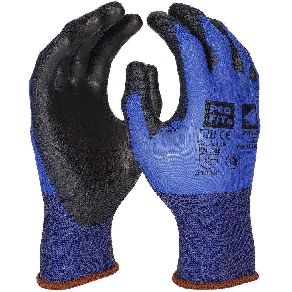 [874-7] PU Handschuh "Perfect Lite", blau/schwarz, Touch-screen (7)