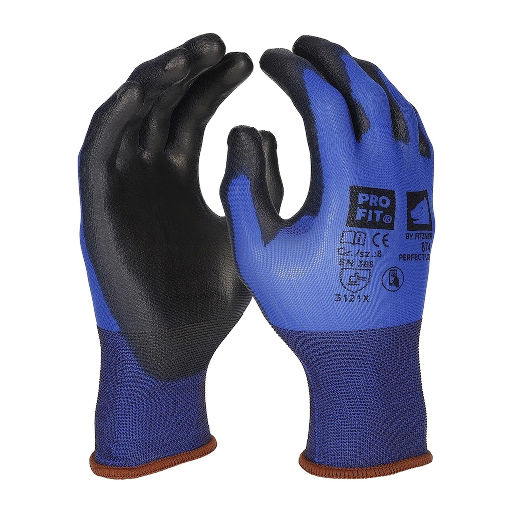 [874-7] PU Handschuh "Perfect Lite", blau/schwarz, Touch-screen (7)