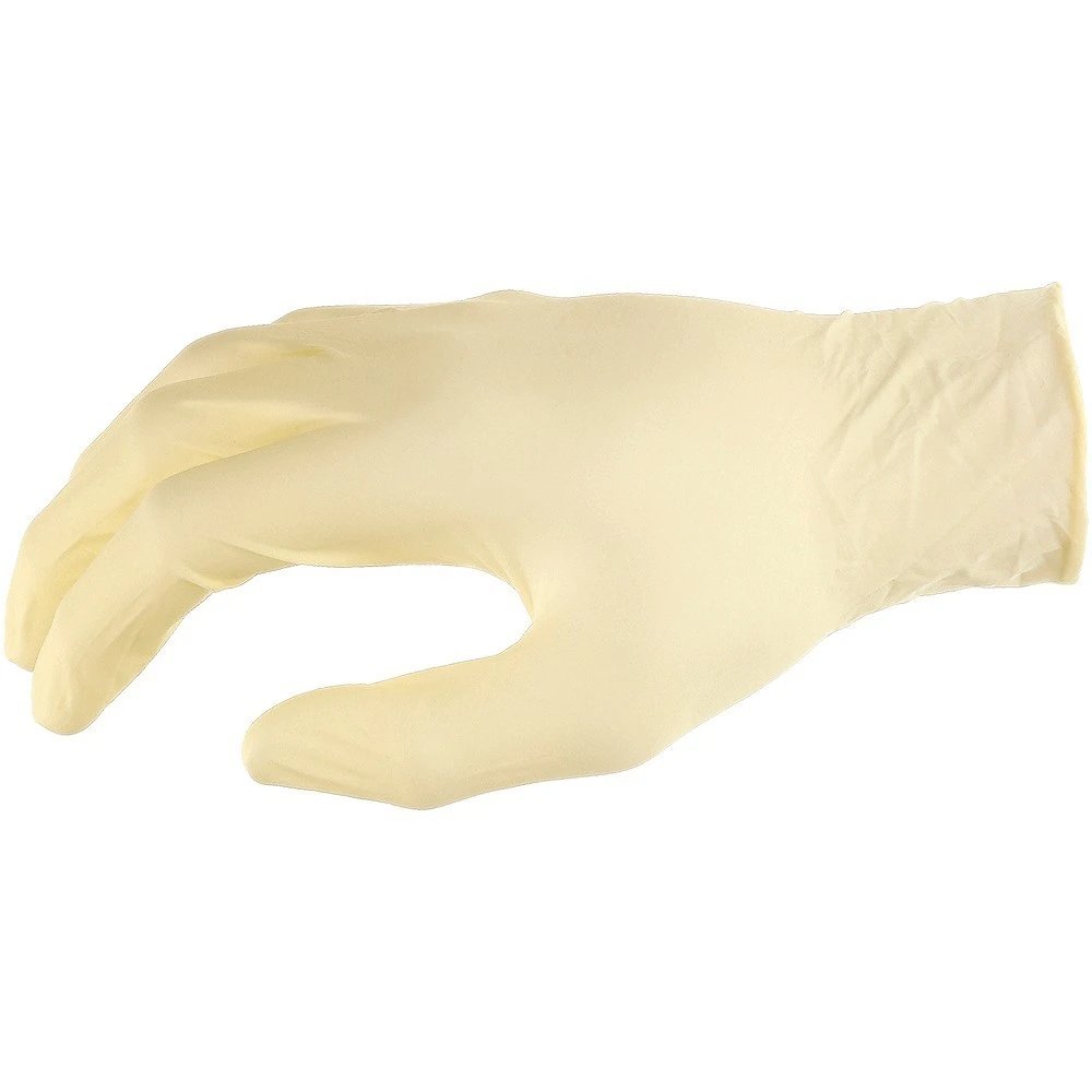 [U634550-S/7] Latex Einweghandschuhe, puderfrei, 24 cm, natur, 100 St. (S/7)
