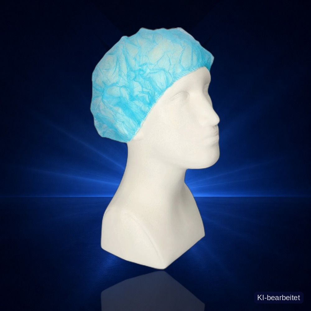 PP-Baretthaube blau, ca. 53cm, 1 Pack =100 St., Cat. I