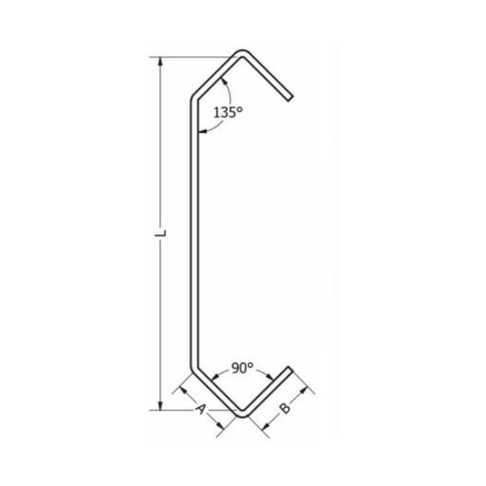 [CE20P-1.5-100] Standardhaken Typ EP20 (100 mm, 1.5 mm)