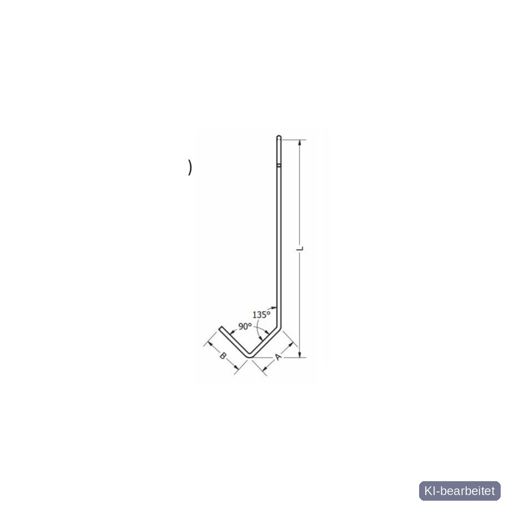 [EV20 100x1,5 90°] Standardhaken Typ EV20 (100 mm, 1.5 mm)