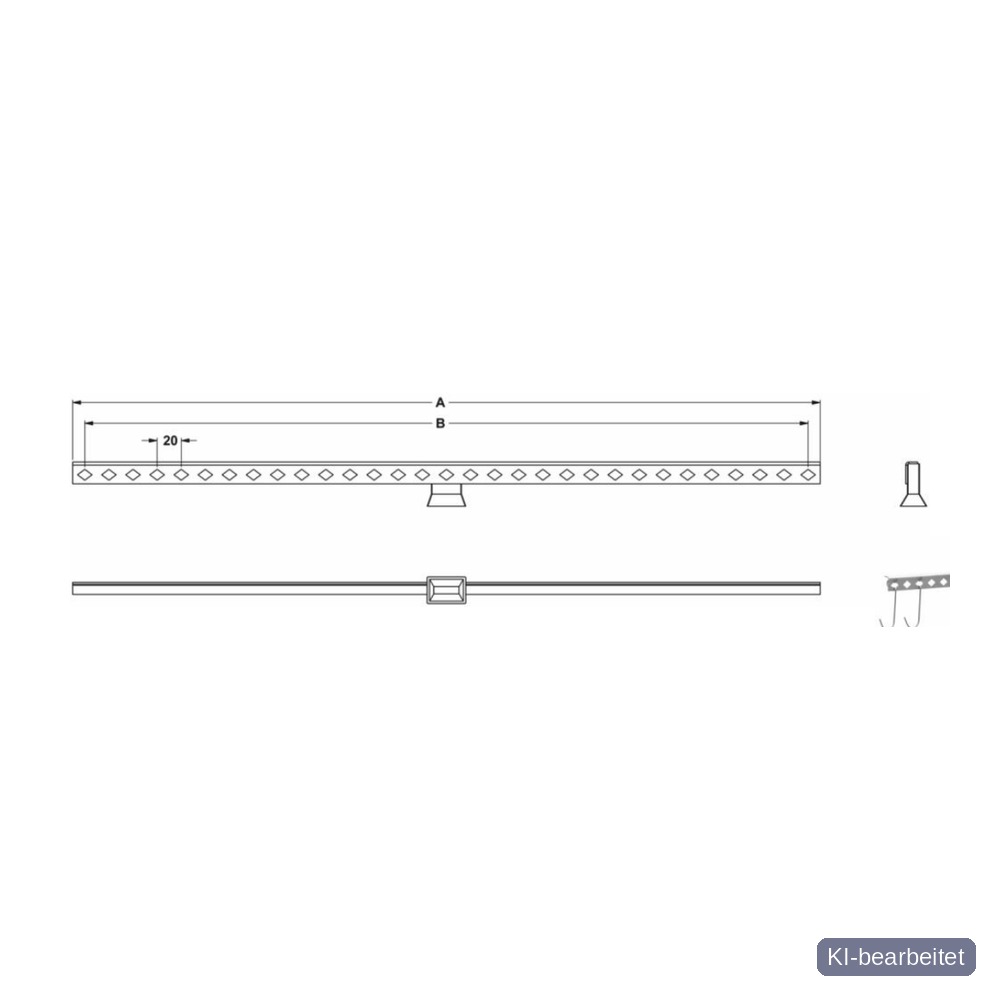 [SNR-2-LB-1000x51] Lochleiste für Aufnahmegestell SNR-1 Rundstahl 6,0 mm (1020.0mm B=1000.0mm)
