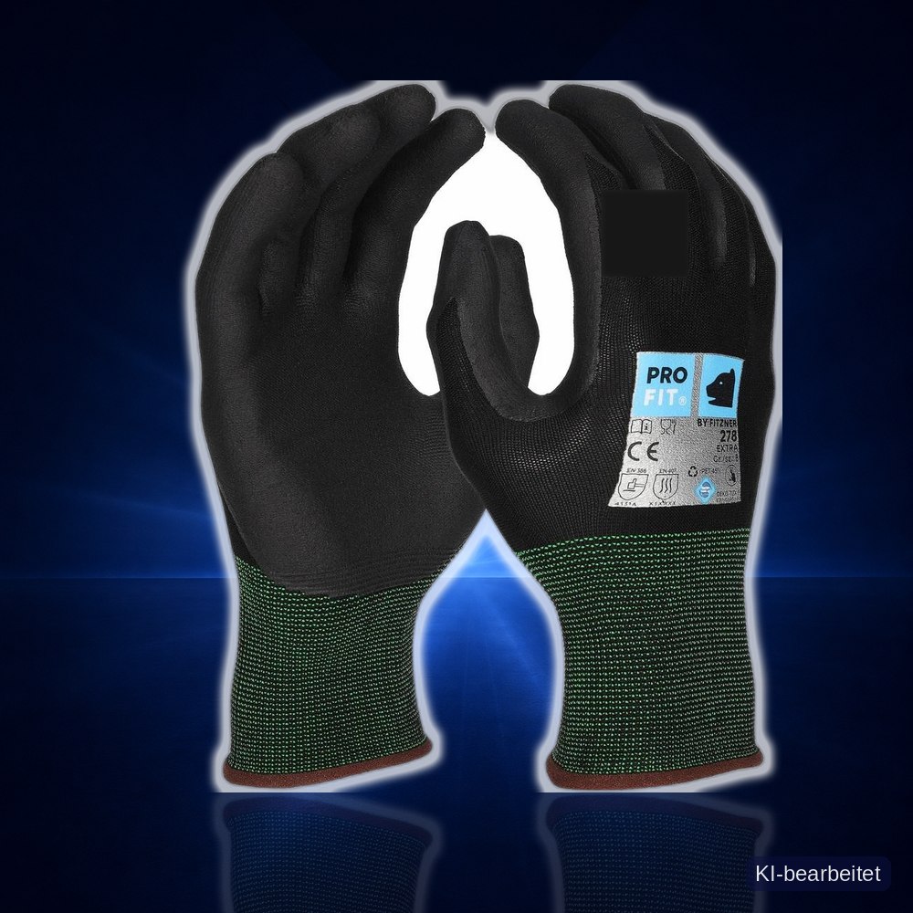 [278-6] Nitril Handschuhe "Extra", Nitrilschaum, schwarz/schwarz (6)