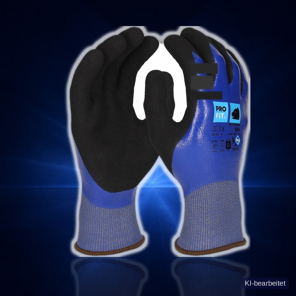 [884-8] Nitril Schnittschutzhandschuh "Ultra Dry Cut D", blau (8)