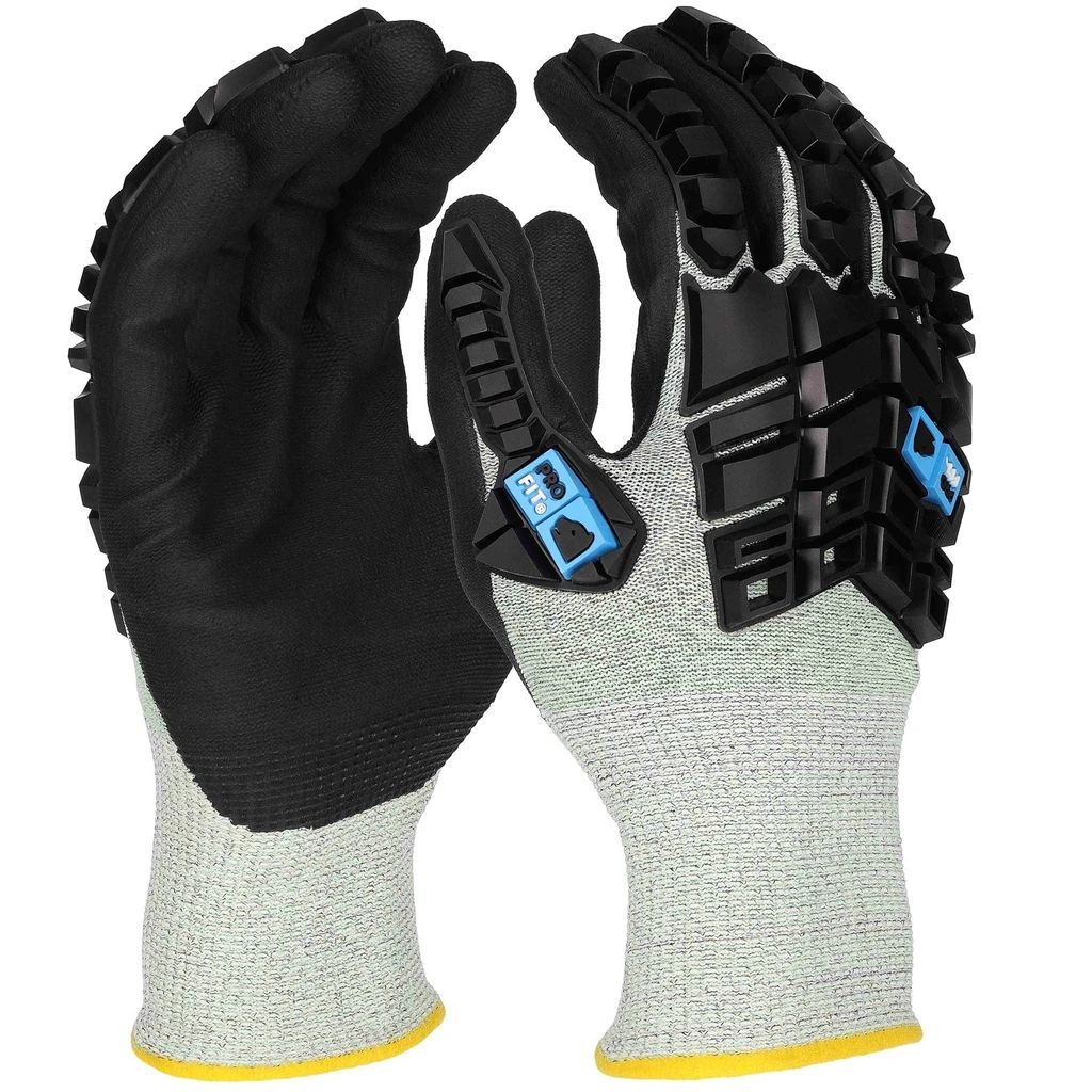[895-10] Nitril Schnittschutzhandschuh,"TPR-Protector", Level F, grün / schwarz (10)