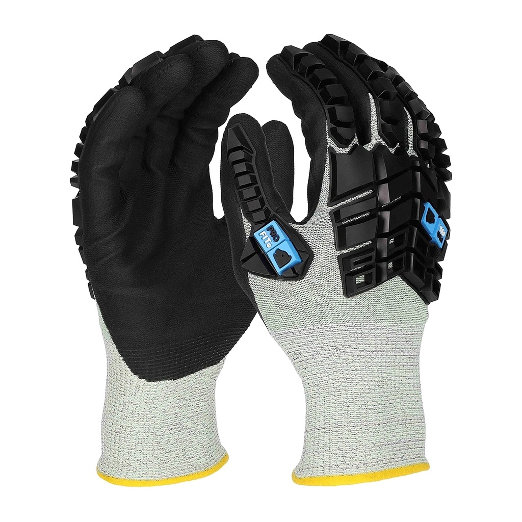 [895-10] Nitril Schnittschutzhandschuh,"TPR-Protector", Level F, grün / schwarz (10)