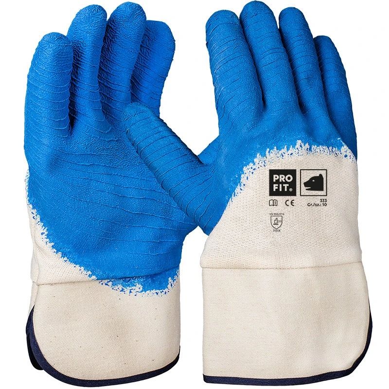 [333-7] Latex Handschuhe, Stulpe, blau (7)