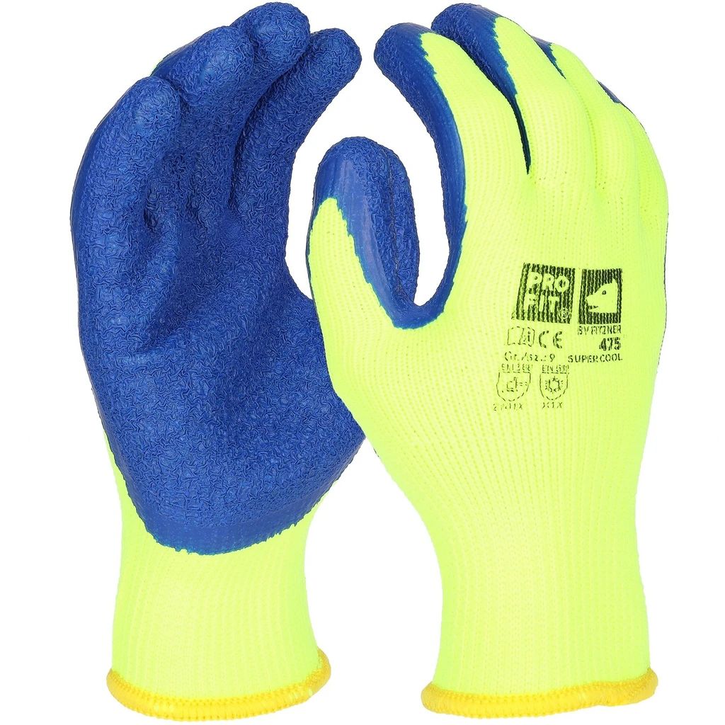 [475-9] Winter Arbeitshandschuhe "Super Cool", Latex, gelb/blau 11 (9)