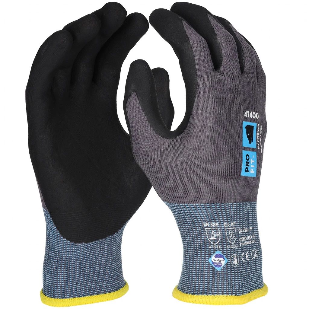 [47400-7] Nitril Handschuhe, cool, grau / schwarz 11 (7)