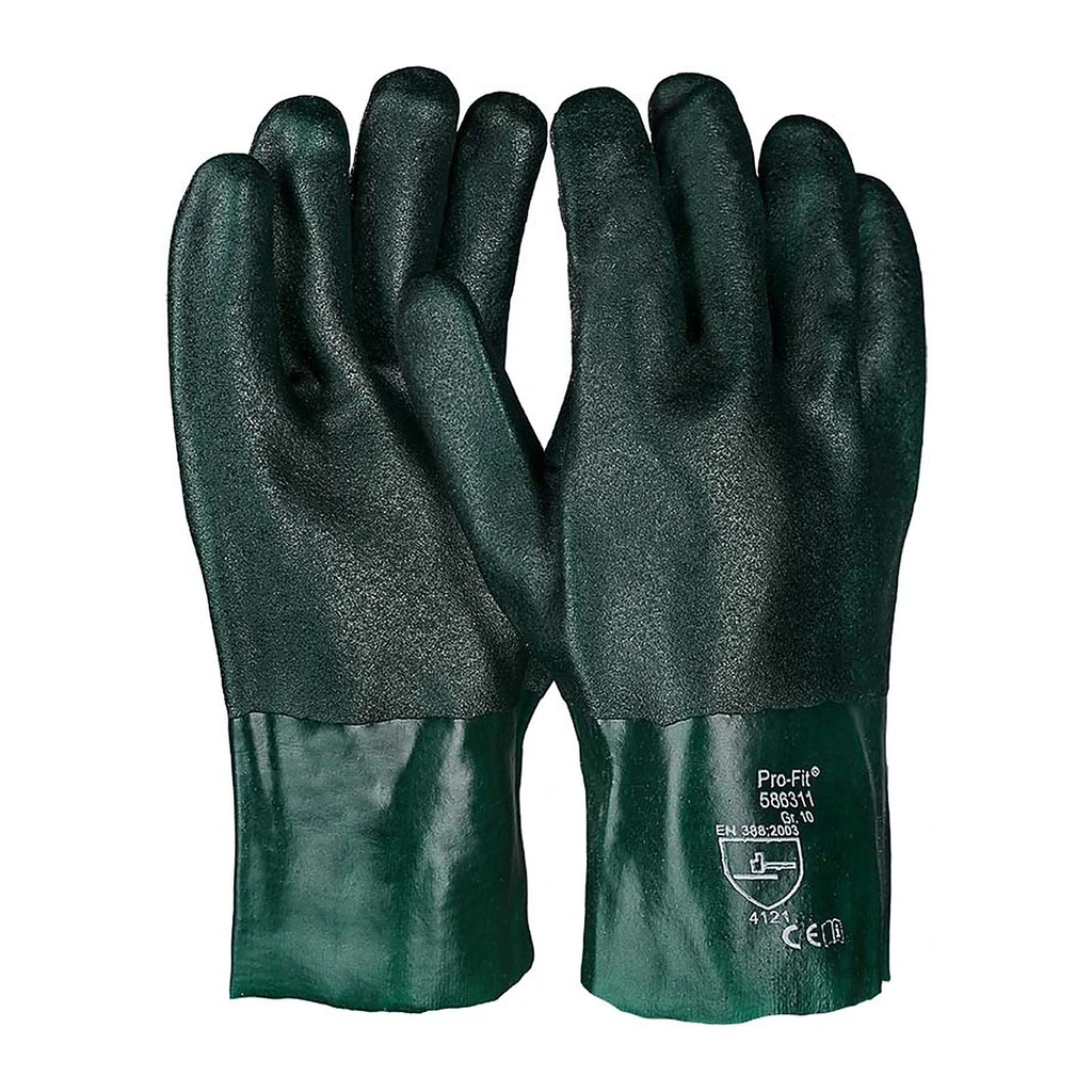 [586311H] PVC Handschuhe "Pirat", grün, 27 cm, geraut 10