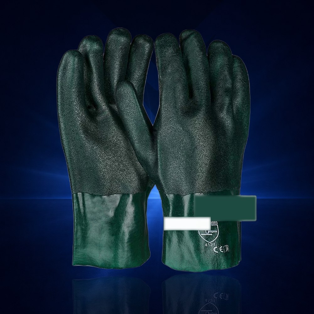 [586311H] PVC Handschuhe "Pirat", grün, 27 cm, geraut 10