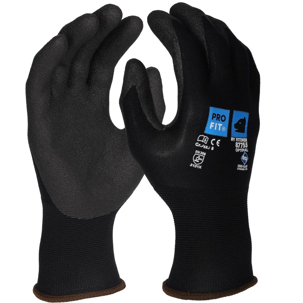 [87755-6] Arbeitshandschuhe "Optimal", schwarz (6)