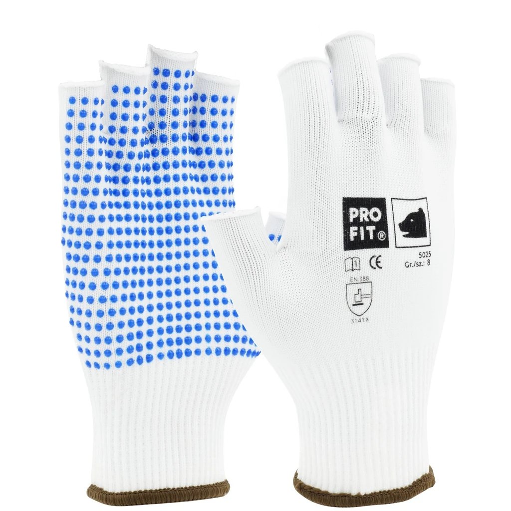 [5025-8] Strickhandschuhe, fein, fingerlos, einseitig Noppen 8 (8)