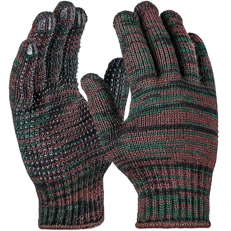 Strickhandschuhe, grob, camouflage, einseitig Noppen, Acryl 8