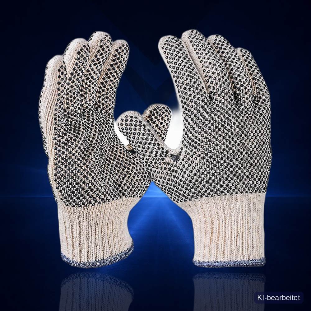 [519-8] Strickhandschuhe, grob, natur, beidseitig Noppen (8)