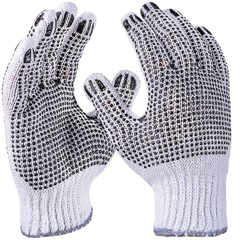 Strickhandschuhe, grob, weiß, beidseitig Noppen