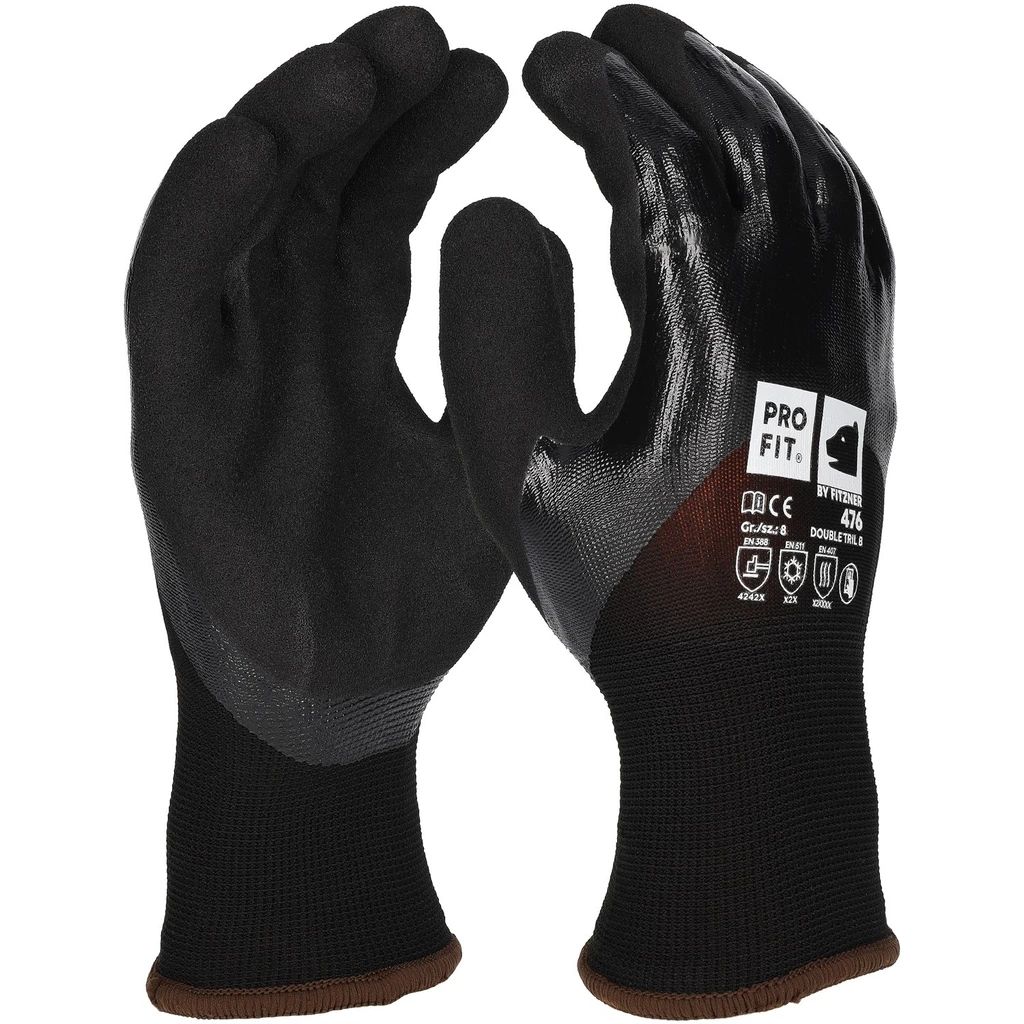 Winter Arbeitshandschuhe "Double Tril", Nitril, schwarz 8