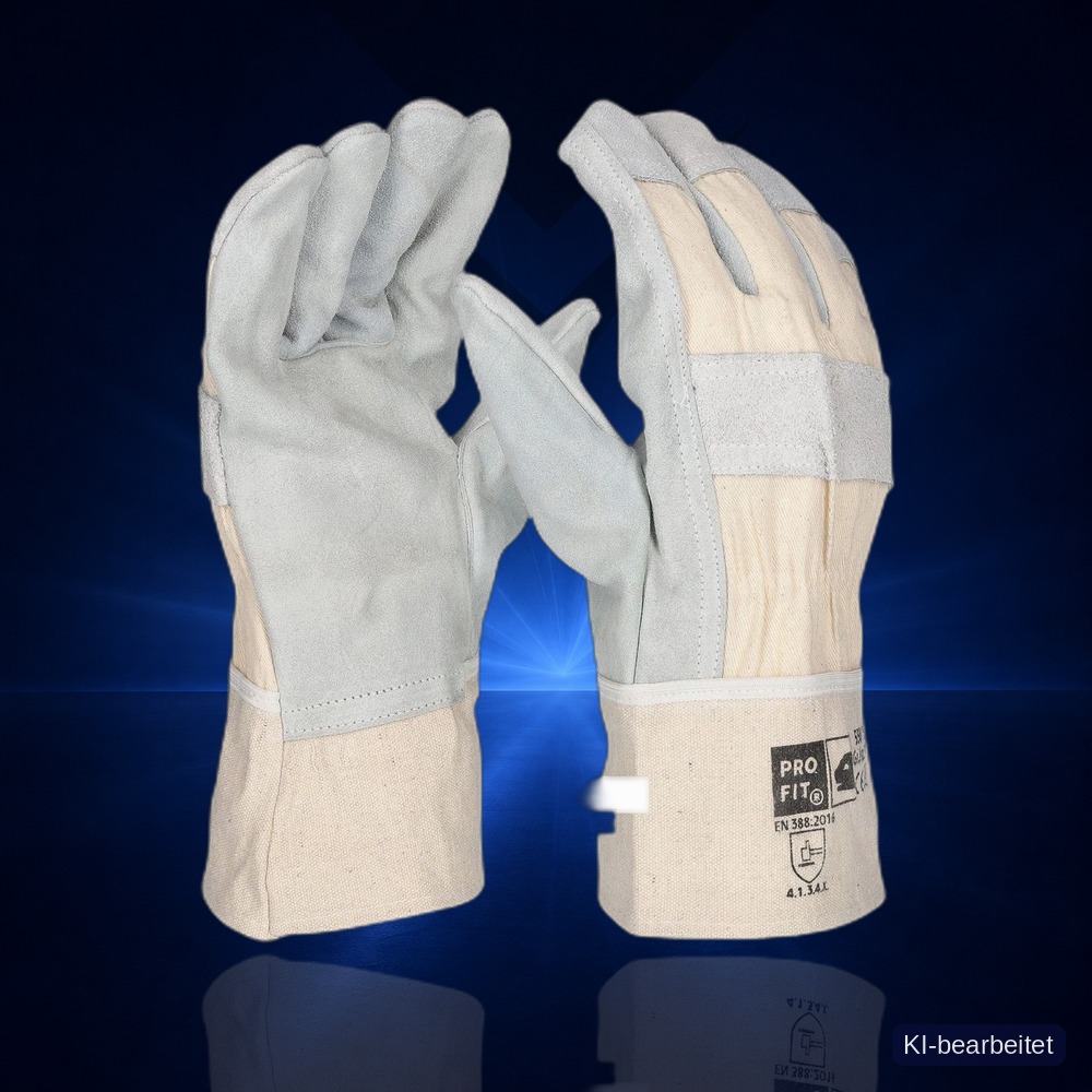 Rindspaltleder-Handschuh, "Portugal", natur/natur, Premium-Qualität