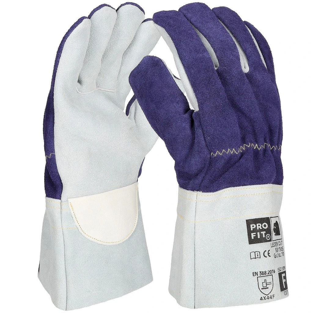 [581305-10] Schnittschutzhandschuh "Leder Cut F", Rindleder, 10 cm Stulpe 11 (10)