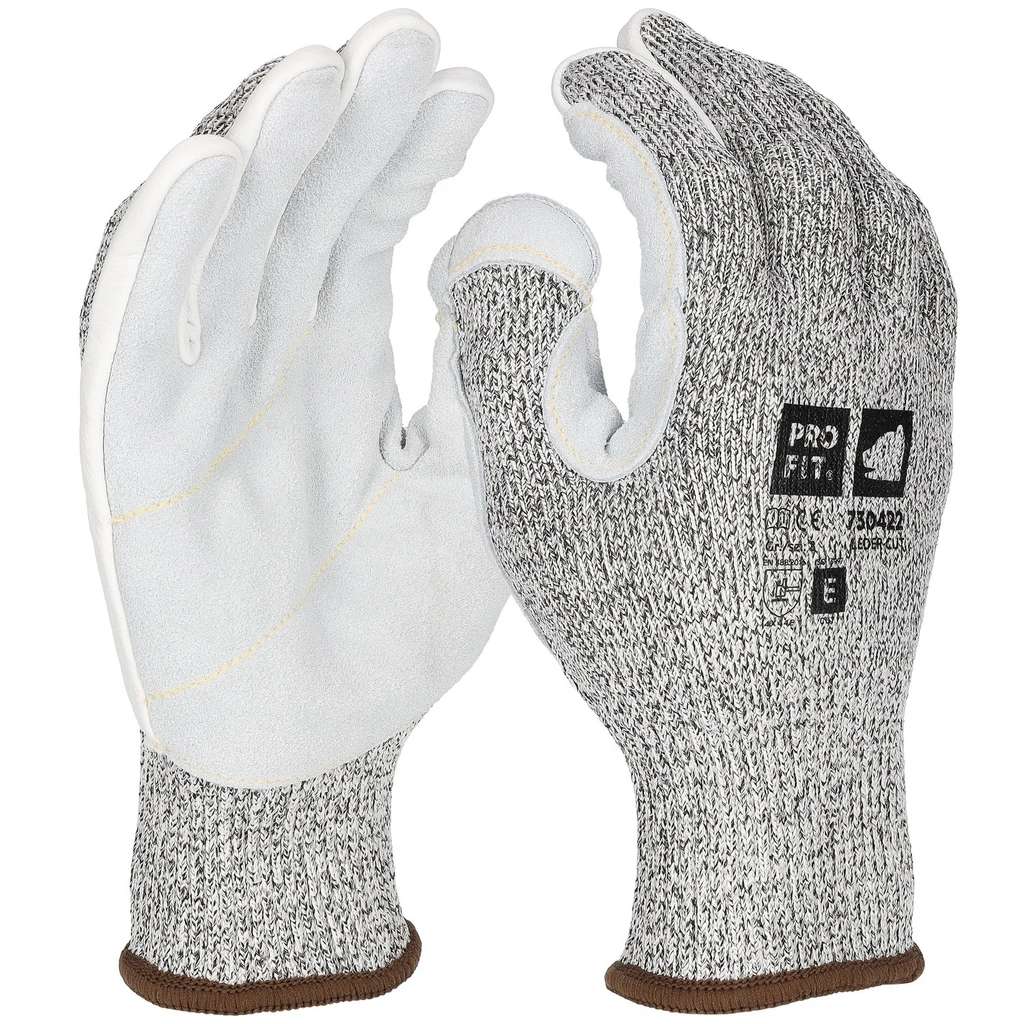 [730422-8] Schnittschutzhandschuh "Cut E", Strick+Leder (8)