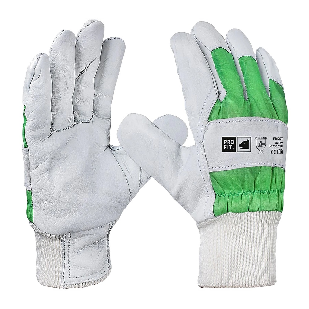 [74379-10] Leder Arbeitshandschuhe "Frost", Strickbund, gefüttert (10)