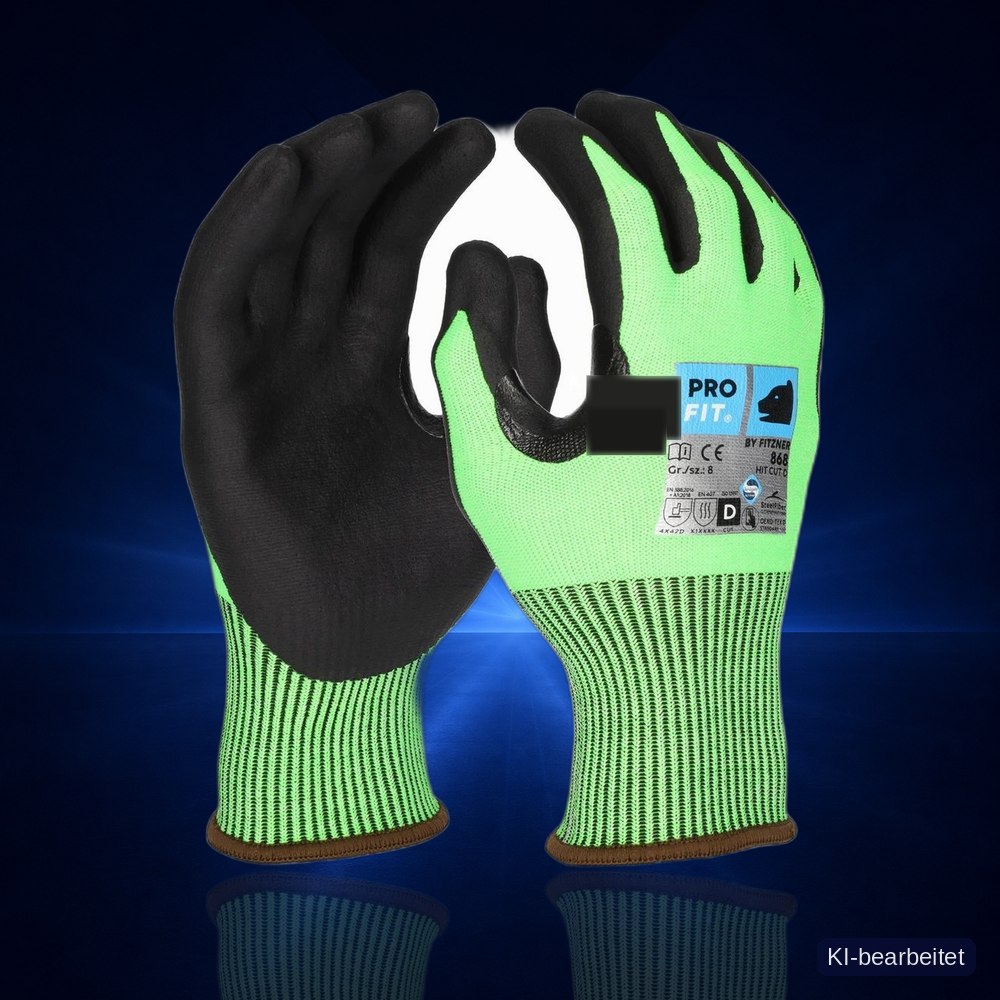 [868-7] Nitril Schnittschutzhandschuh "Hit Cut C", neongelb/schwarz (7)