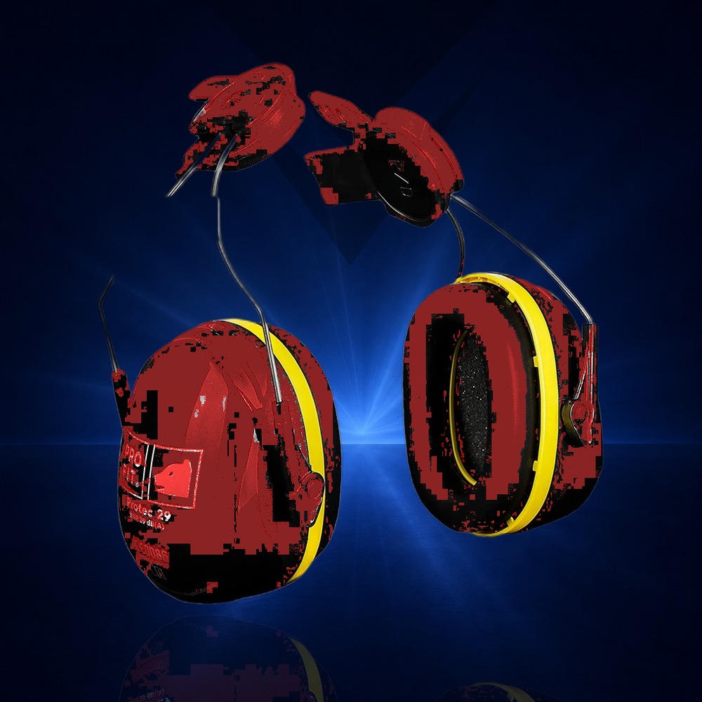 Helm Kapselgehörschutz "Protec 29" schwarz/gelb, SNR 29 dB