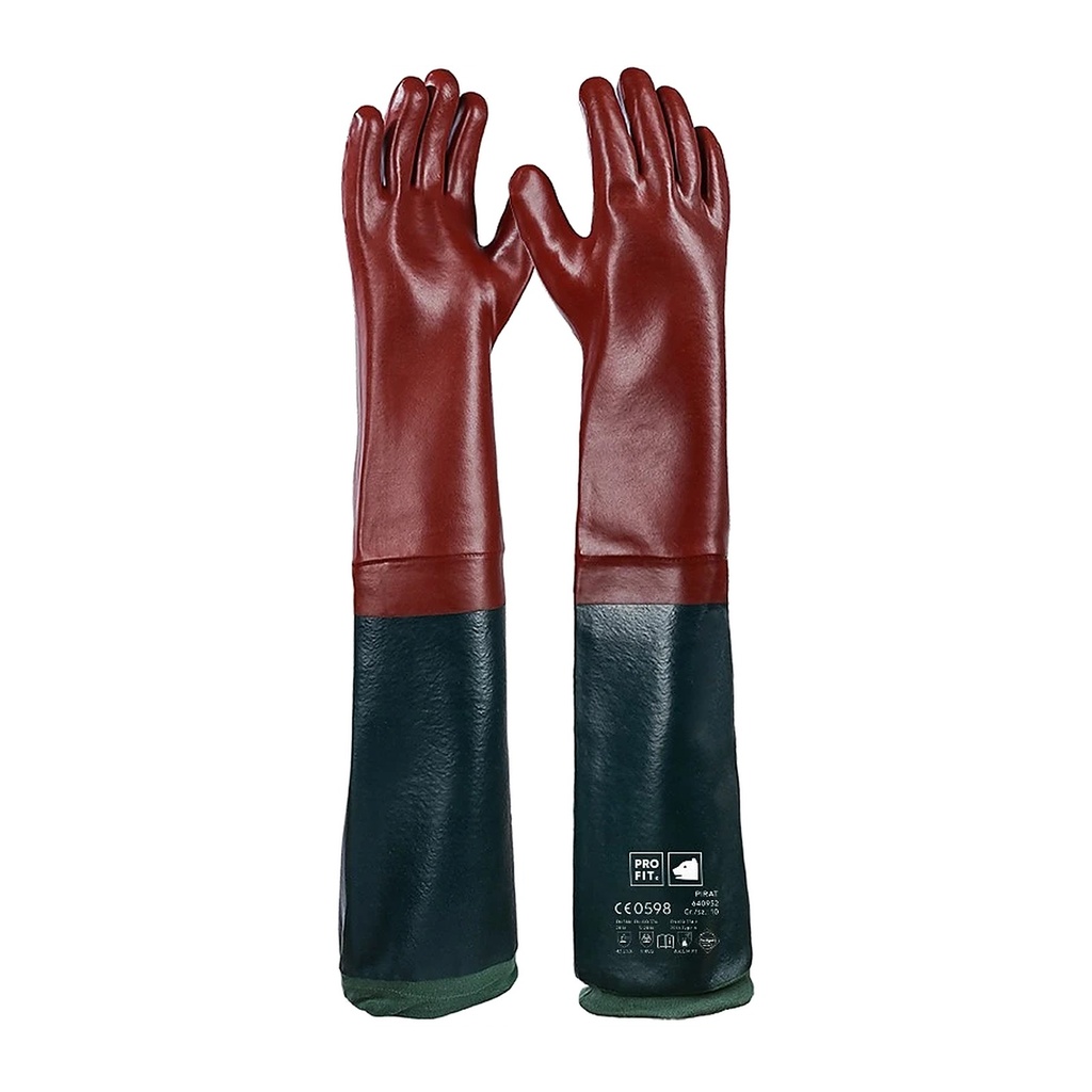 [640952] PVC Chemikalienschutzhandschuhe "Pirat", rotbraun, 65 cm 10