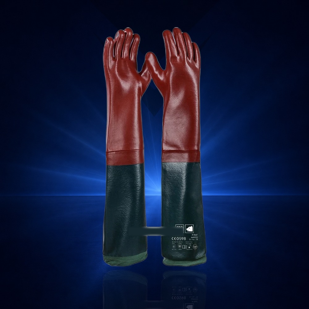 [640952] PVC Chemikalienschutzhandschuhe "Pirat", rotbraun, 65 cm 10