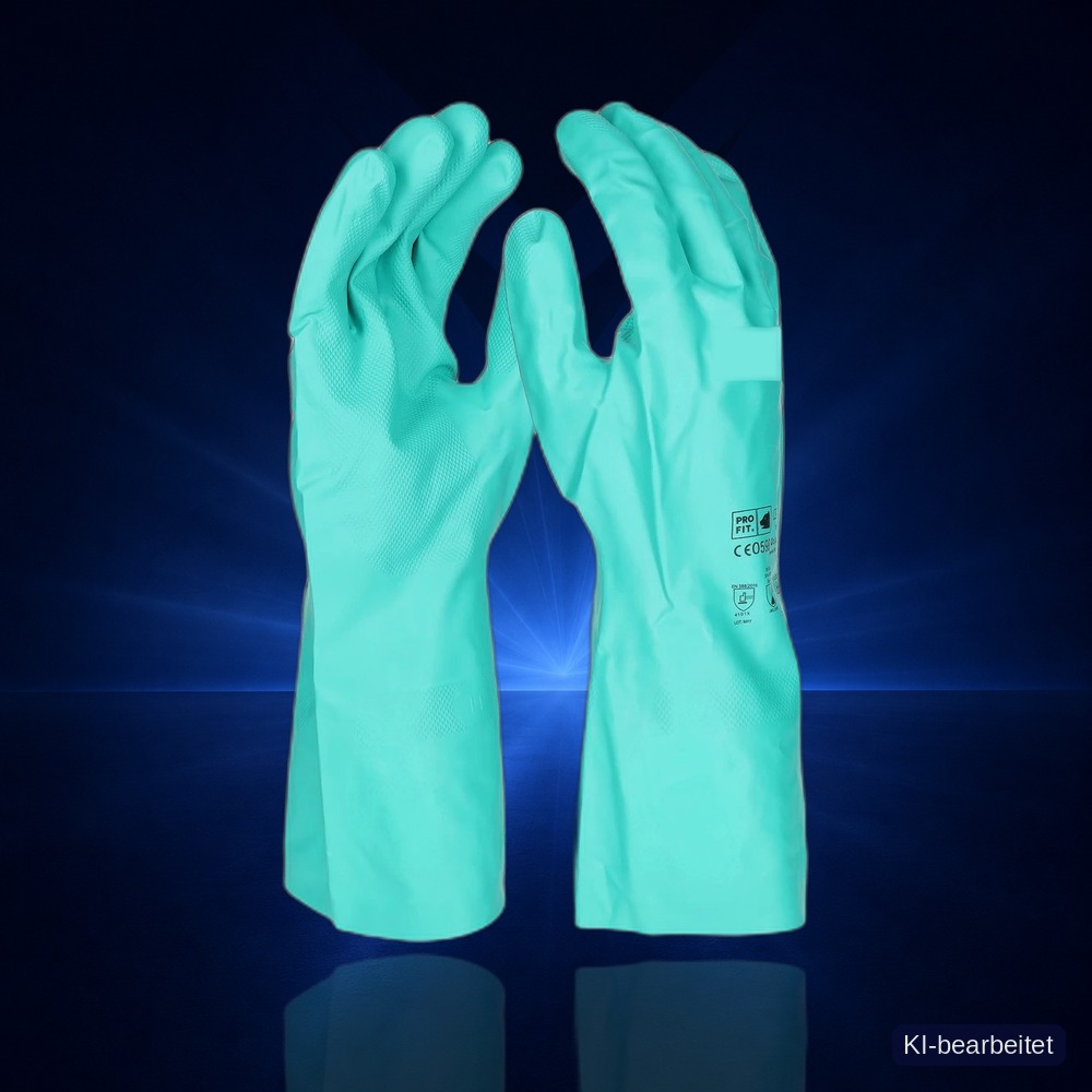 [1175-9] Nitril Chemikalienschutzhandschuhe, 39 cm, grün 10 (9)
