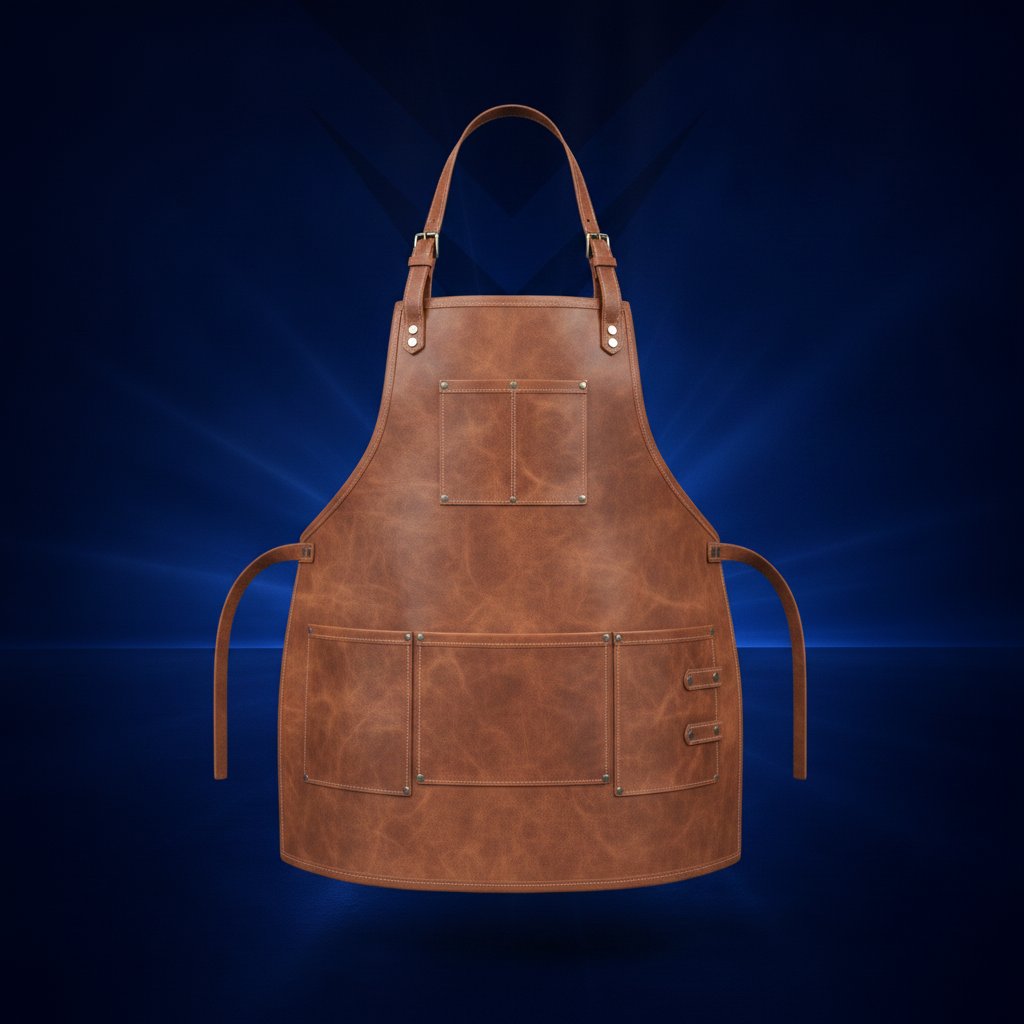 [192592] Lederschürze, Spaltleder, Hüftschürze 60 x 70 cm, mit Taschen