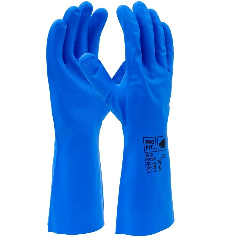 Nitril Chemikalienschutzhandschuhe, 33 cm, blau 11