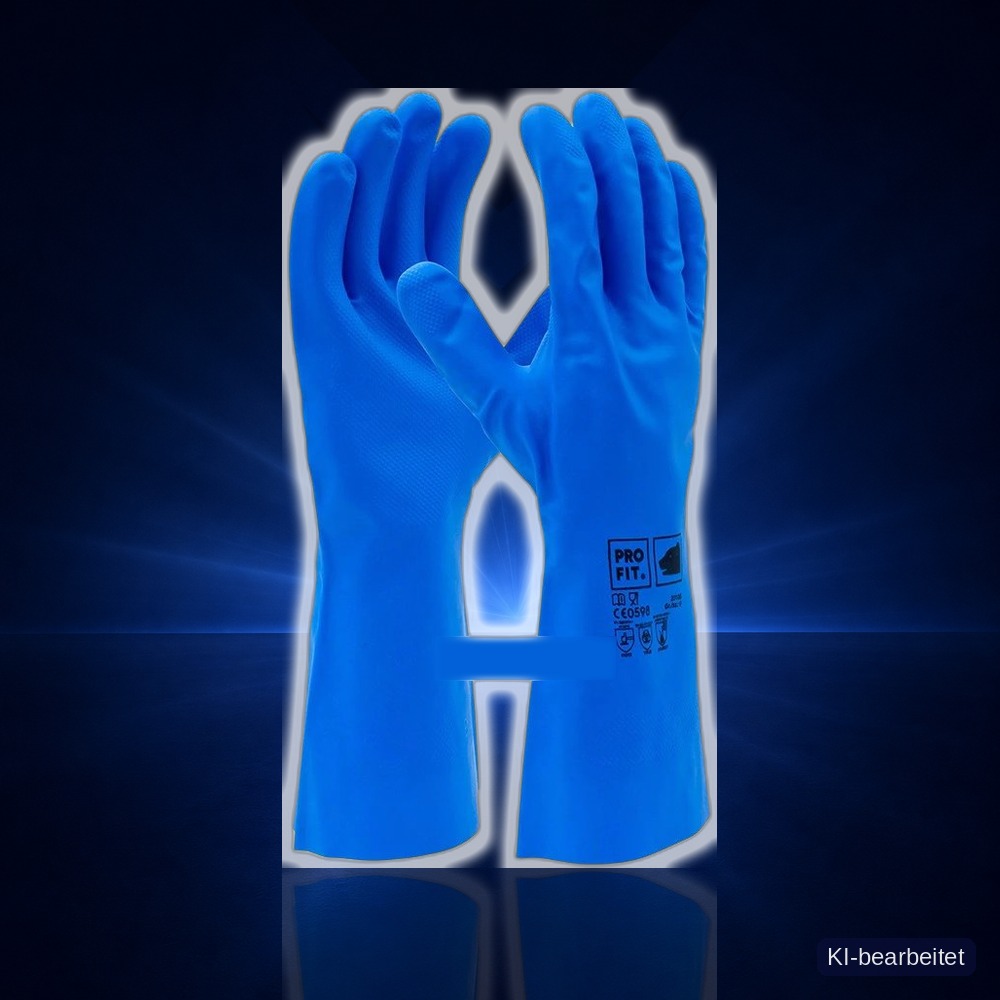 [20105-11] Nitril Chemikalienschutzhandschuhe, 33 cm, blau 11