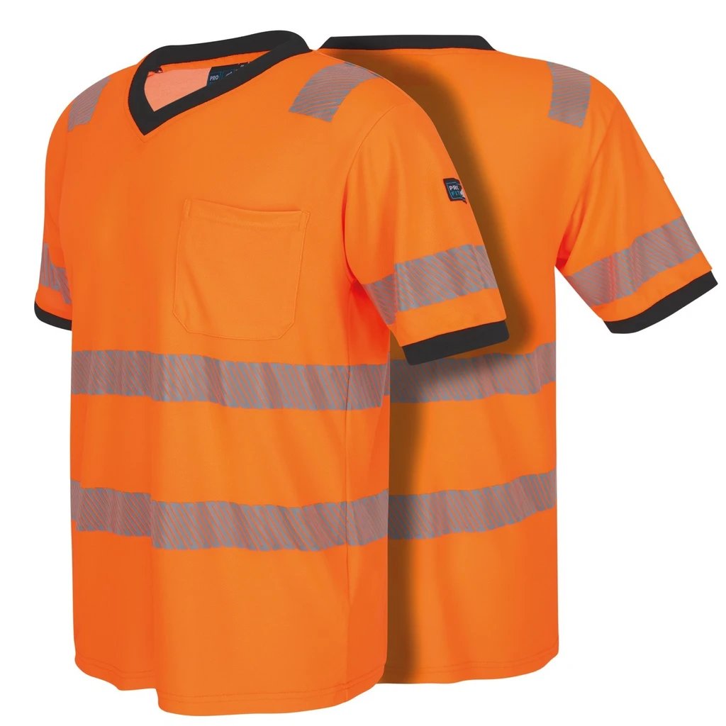 [211-M] Warnschutz T-Shirt, neonorange, mit UV-Schutz S (M)