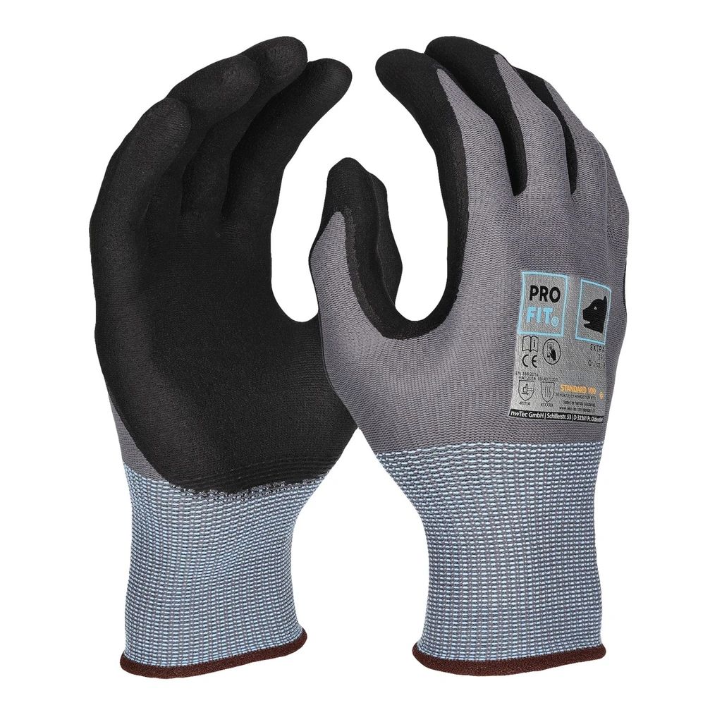 Nitril Handschuhe "Extra", Nitrilschaum, grau/schwarz 12