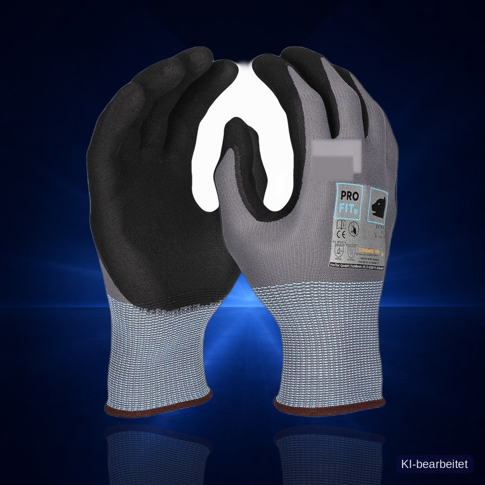 [393-6] Nitril Handschuhe "Extra", Nitrilschaum, grau/schwarz 12 (6)