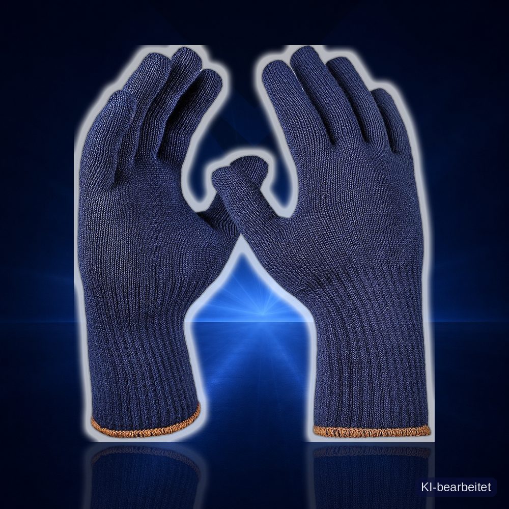 [520-10] Fleece Feinstrickhandschuh, Winter, blau, ohne Punktbenoppung 10