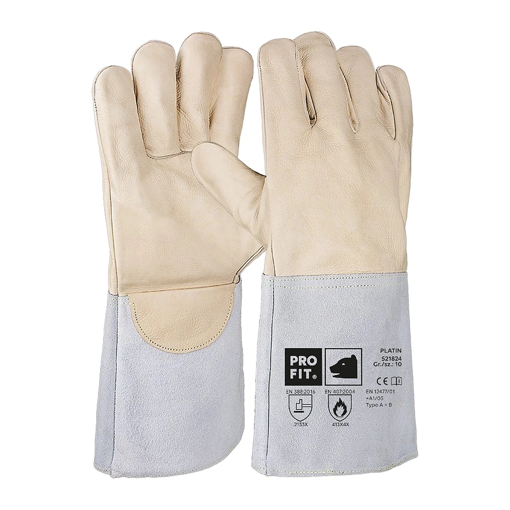 [521824] Schweißerhandschuh Rindvollleder, "Platin", gefüttert 10
