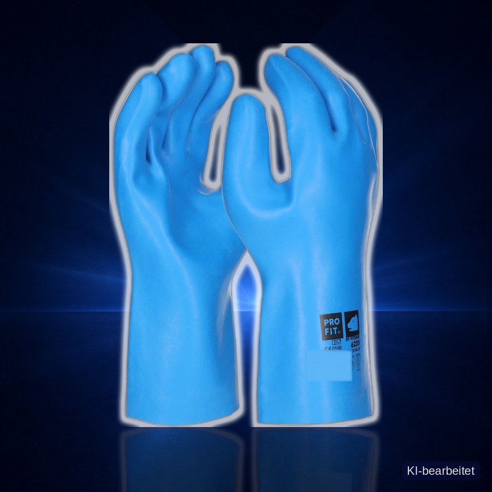 [6220-9] Latex Chemikalienschutzhandschuhe "Super Blue", blau, glatt 11 (9)