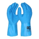 Latex Chemikalienschutzhandschuhe "Super Blue", blau, extra stark geraut 9