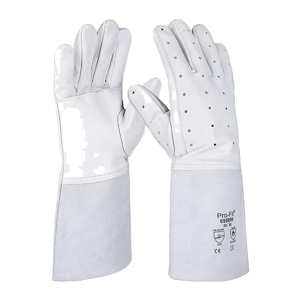 [695950] Schweißerhandschuh Nappaleder, Perforierung 10