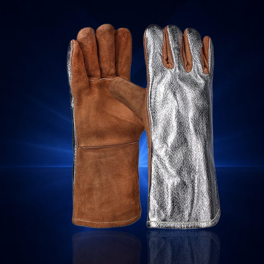 [711226] Hitzeschutzhandschuh, Sebatanleder, 5-Finger, 34 cm, Alu, 10