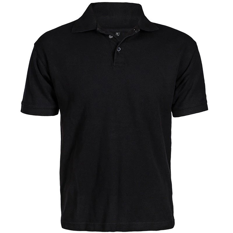 [81-M] Polo-Shirt, 100 % Baumwolle, schwarz S (M)