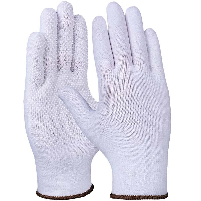 Baumwollhandschuh, Trikot, weiß, Noppen, ohne Naht 10