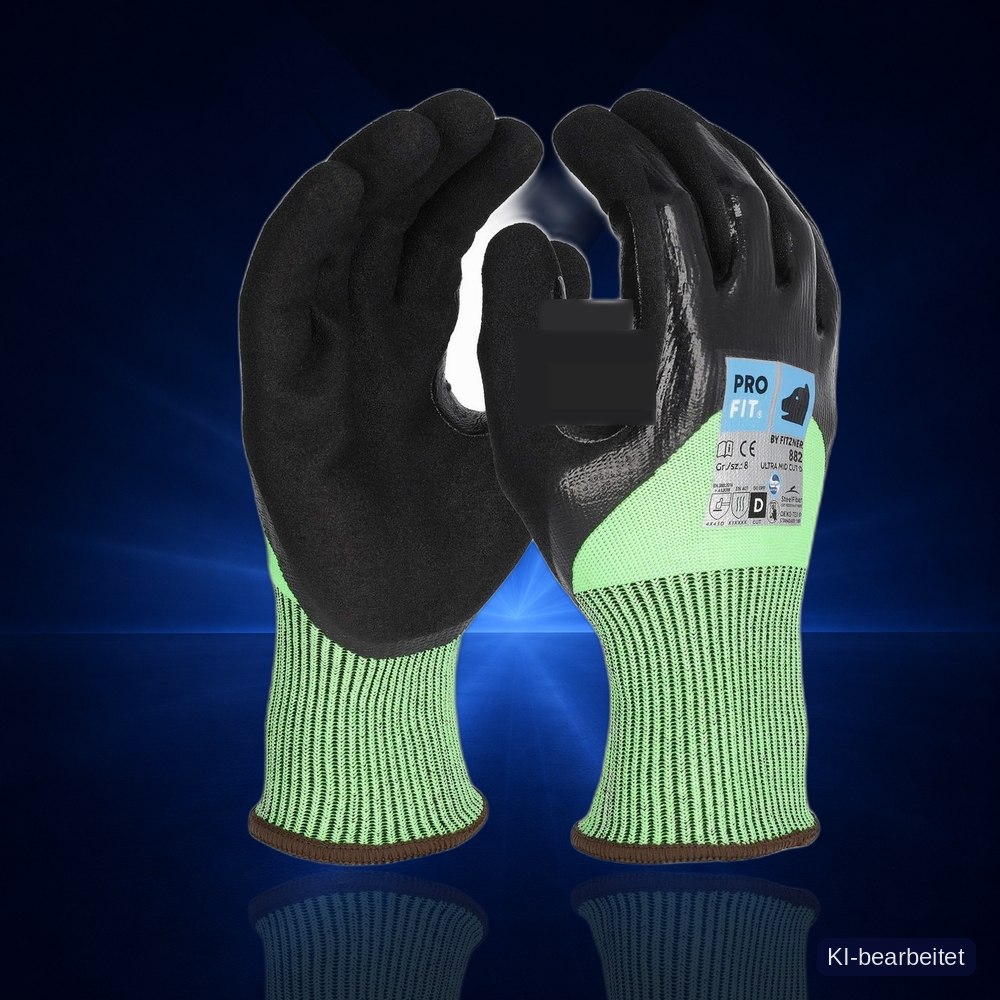 [882-8] Nitril Schnittschutzhandschuh "Ultra Mid Cut D", neongrün 11 (8)
