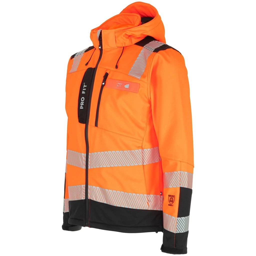 [9810-M] Warnschutz Softshelljacke, neonorange/schwarz L (M)