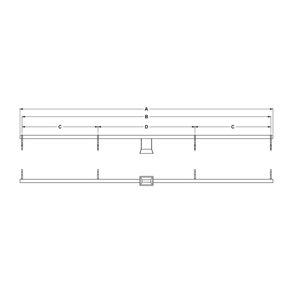[SNR-1-HVB-0600-10] Hakenleiste für Aufnahmegestell SNR-1 Rundstahl 6,0 mm (A 600.0mm · B 590.0mm · L 230.0mm)